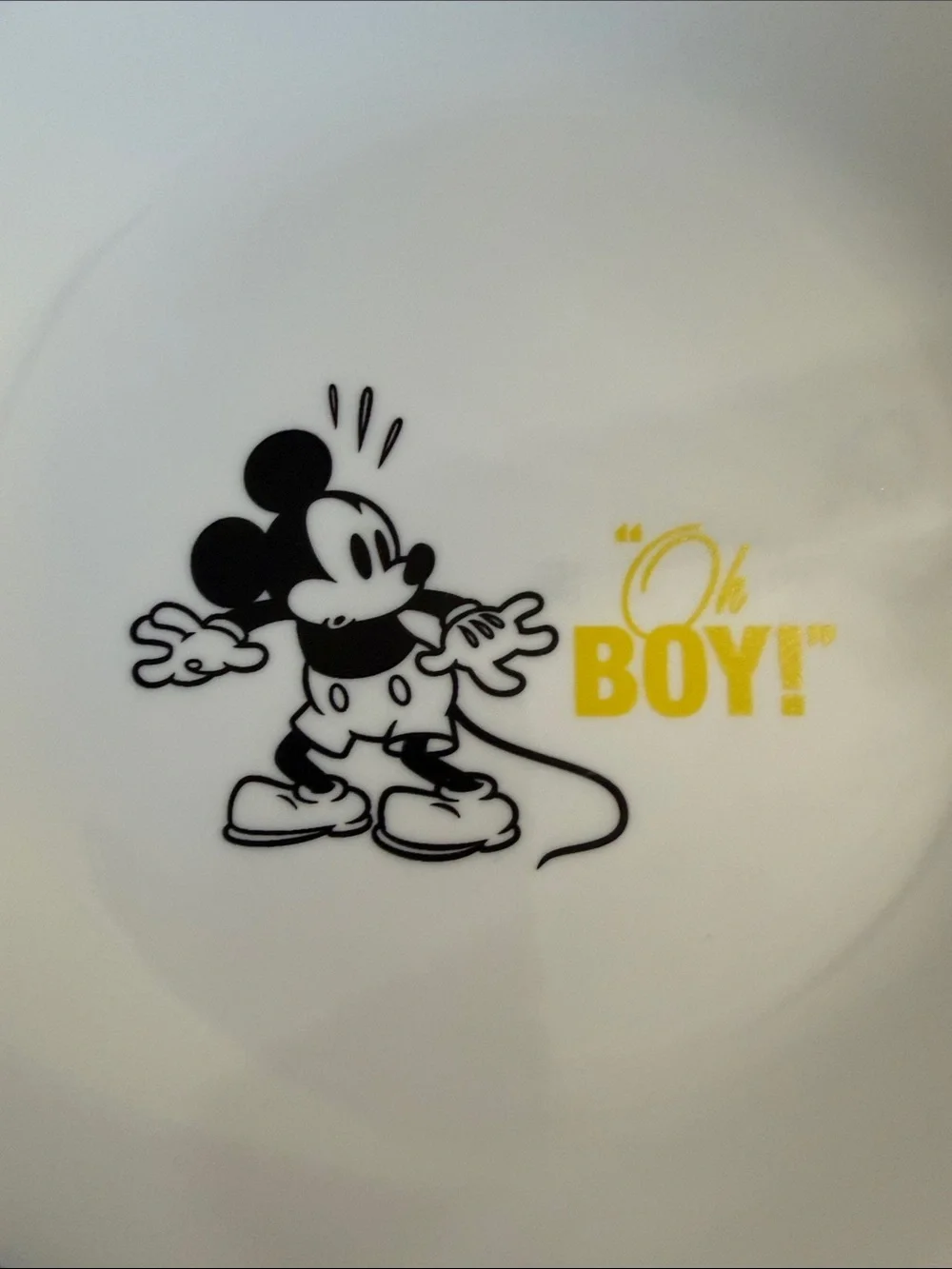 Disney Mickey Mouse White Ceramic Dessert Plates - Set of 2